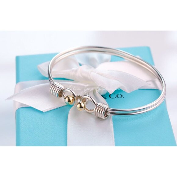 Tiffany & Co. Vintage Ball Coil Hook Bangle Bracelet in 925 Silver & 18K Gold - Picture 6 of 8